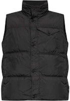 Stone Island FW24 Recycled Nylon Quilted Logo High-Neck Down Vest Unisex Black 8115G0223-V0029 Stone Island FW24 Recycled Nylon Quilted Logo High-Neck Down Vest Unisex Black 8115G0223-V0029