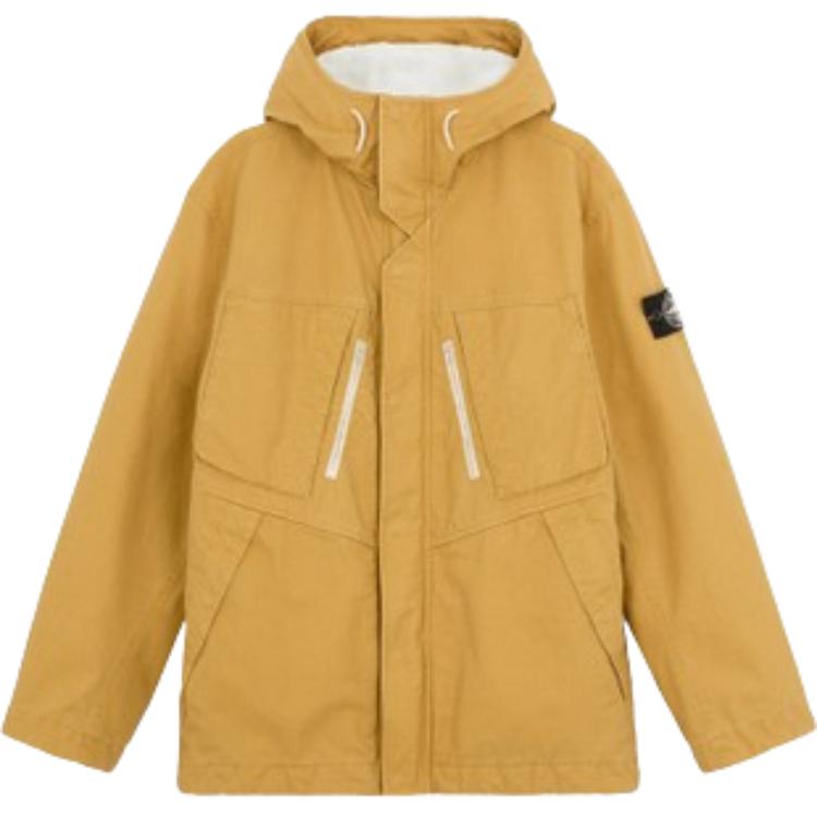 Stone Island FW24 Recycled Oxide Plating Jacket Orange Unisex with Sleeve Logo 8115459T1-V0032