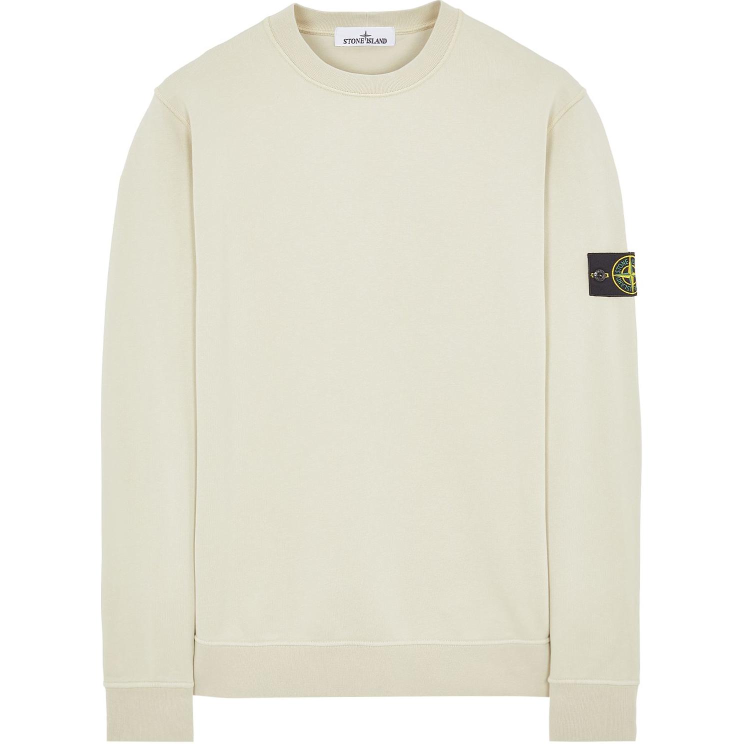 Stone Island FW24 Sand Color Unisex Crewneck Sweatshirt with Ribbed Cuffs 811563051-V0095
