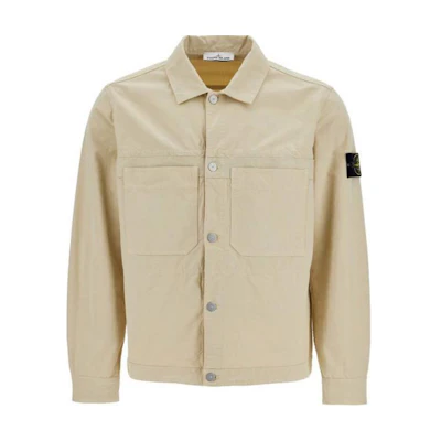 Stone Island FW24 Single-Breasted Logo Collar Jacket Men’s Off-White 811511412-V0097