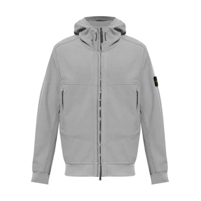 Stone Island FW24 Soft-Shell Windproof Waterproof Hoodie Jacket Unisex - Grey 8115Q0322-V0060