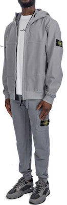 ストーンアイランド FW24 防風防水ソフトシェルパーカー ジャケット ユニセックス - グレー 8115Q0322-V0060 Details for ストーンアイランド FW24 防風防水ソフトシェルパーカー ジャケット ユニセックス - グレー 8115Q0322-V0060