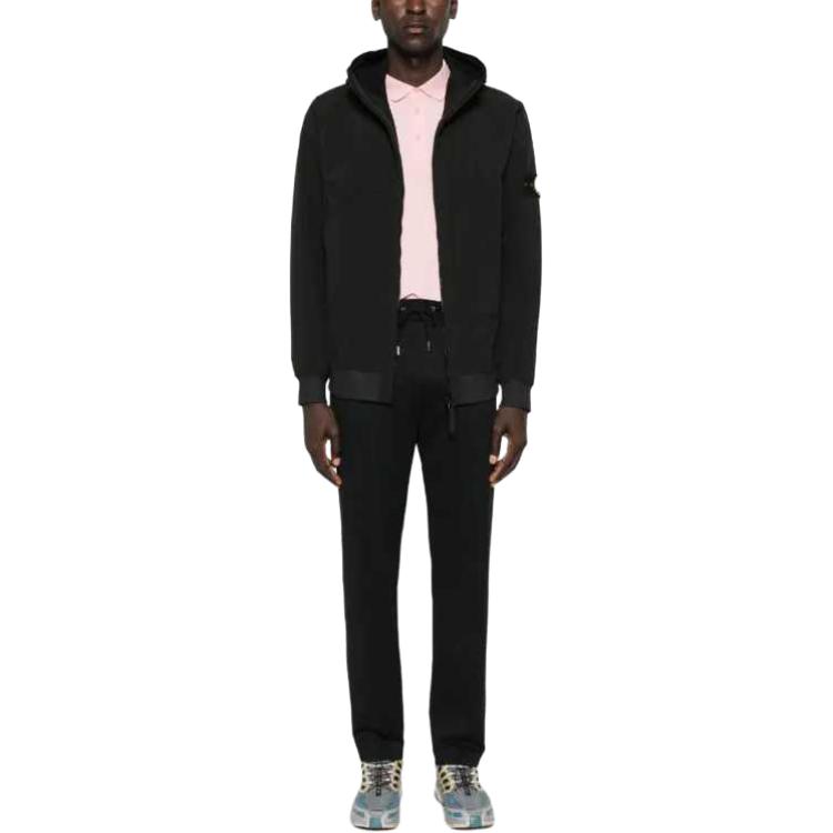 Lookbook 스톤 아일랜드 FW24 방수 방풍 후드 플리스 자켓 블랙. 8115Q0322-V0029