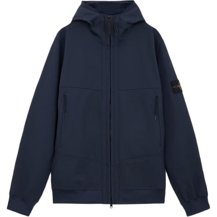Stone Island FW24 Soft Shell Windproof Waterproof Breathable Hoodie Jacket Navy Unisex 8115Q0322-V0020