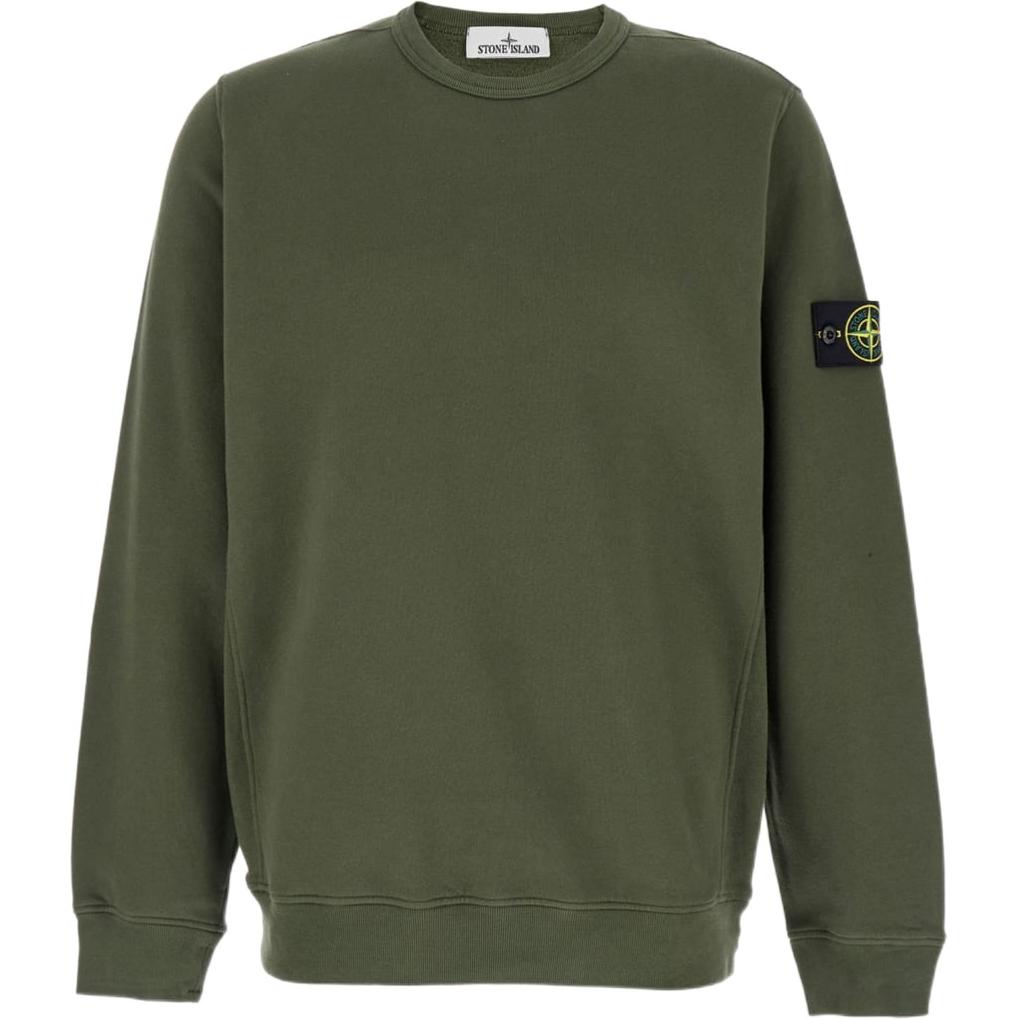 Stone Island FW24 Solid Color Slim Fit Crewneck Long Sleeve Sweatshirt Green 811562420-V0059