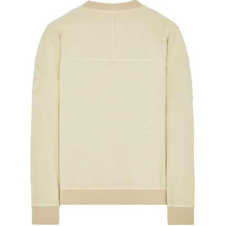 Stone Island FW24 Unisex Crewneck Sweatshirt Logo Embroidery Ribbed Cuffs Plaster Color 8115604M2-V0090 圖 3