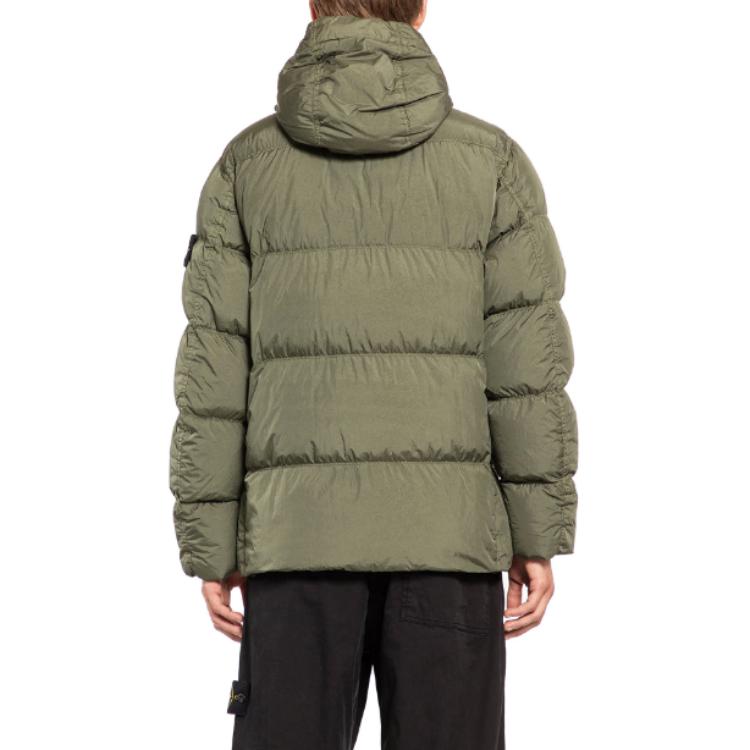 Stone Island FW24 Unisex Windproof Waterproof Crinkled Nylon Down Jacket in Green. 811540723-V0059 圖 4
