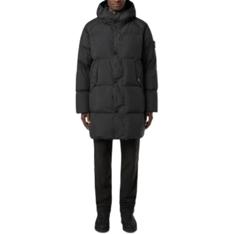 STONE ISLAND FW24 Water-Resistant Hooded Zipped Down Jacket Unisex Black 811570123-V0029 圖 4