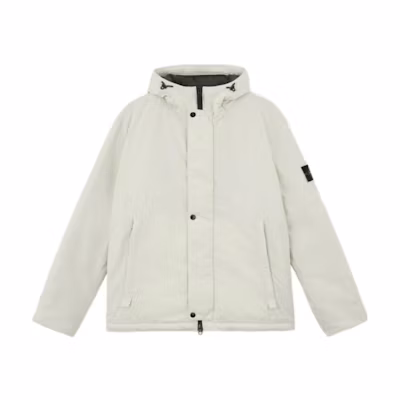 Stone Island FW24 White Hooded Puffer Jacket Windproof Water-Resistant Coat 811543426-V0097