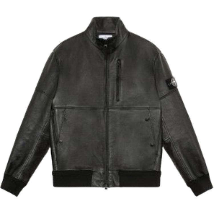 Stone Island FW24 Windproof Double-Layer Sheepskin Jacket Black Men’s 811500398-V0029