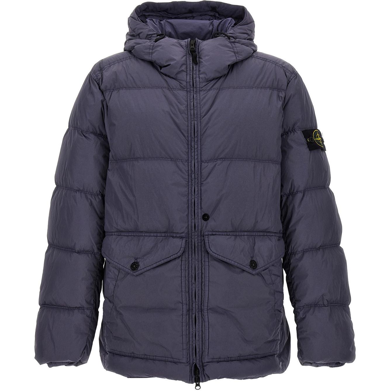 Stone Island FW24 Windproof Waterproof Recycled Nylon Logo Puffer Jacket Grey Unisex 811540723-V0046