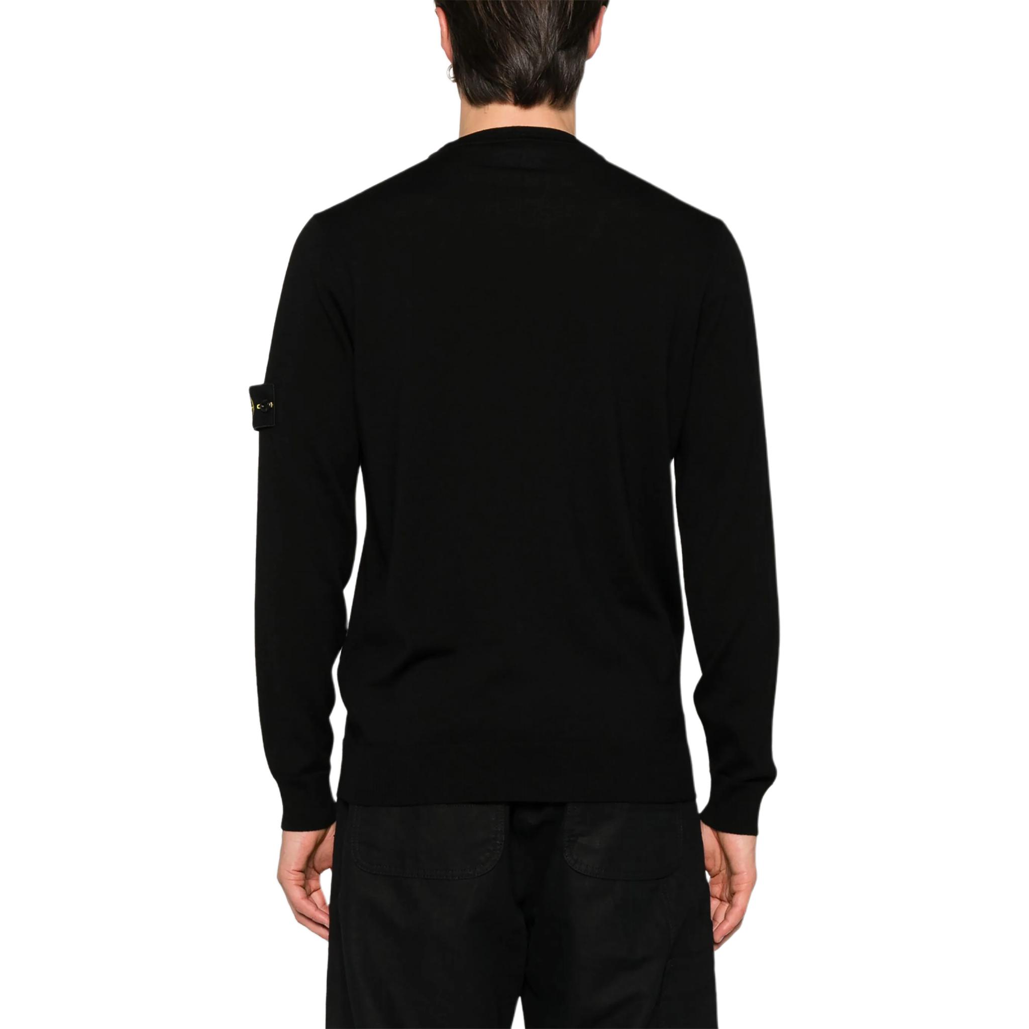 STONE ISLAND FW24 Wool Ribbed Crewneck Pullover Knit Sweater  Black. 8115510C4-A0029 圖 4