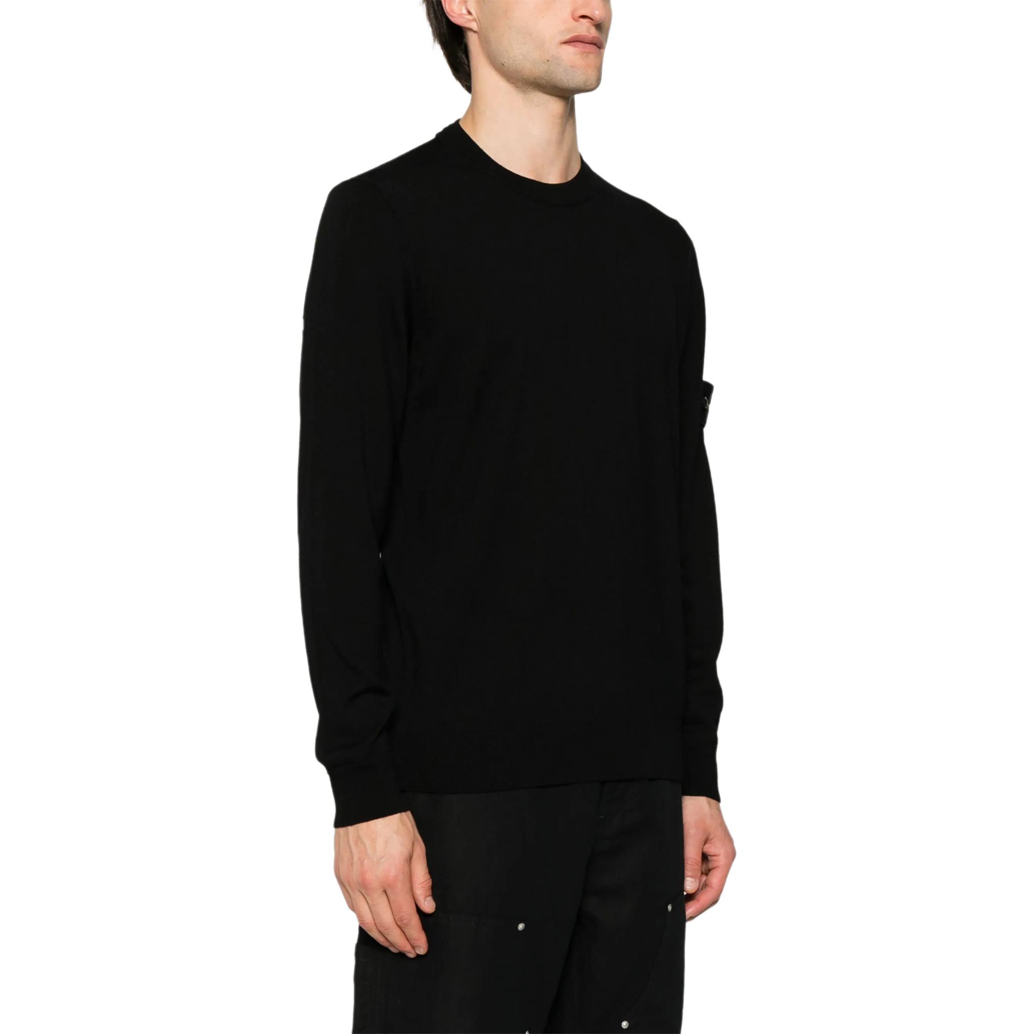 STONE ISLAND FW24 Wool Ribbed Crewneck Pullover Knit Sweater  Black. 8115510C4-A0029 圖 5