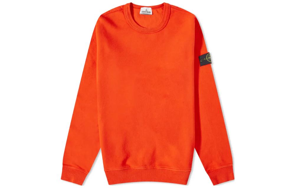 Stone Island Garment-Dyed Crewneck Sweatshirt Orange Red - 791562420-V0037