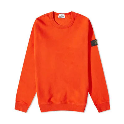 Stone Island Garment-Dyed Crewneck Sweatshirt Orange Red - 791562420-V0037