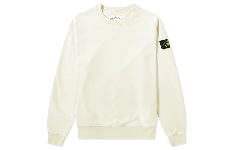 Stone Island Garment Dyed Beige Crew Sweatshirt with Compass Patch - Casual 721563051-V0090