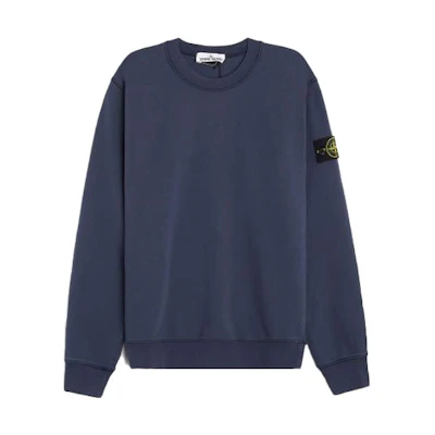 Stone Island Garment Dyed Compass Patch Crewneck Sweatshirt Navy Blue Men 741563051-V0024