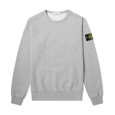 STONE ISLAND Garment Dyed Compass Patch Crewneck Sweatshirt Grey Mens 711562720-V0M64