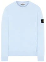 STONE ISLAND Garment Dyed Compass Patch Crewneck Sweatshirt Sky Blue . 741563051-V0041 STONE ISLAND Garment Dyed Compass Patch Crewneck Sweatshirt Sky Blue . 741563051-V0041