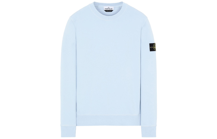 STONE ISLAND Garment Dyed Compass Patch Crewneck Sweatshirt Sky Blue . 741563051-V0041 圖 2