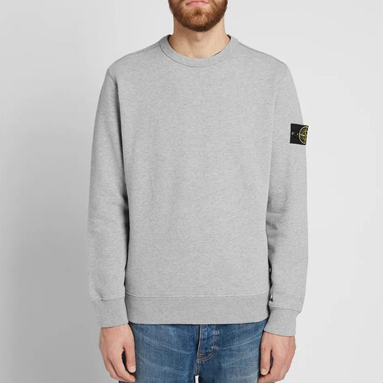 STONE ISLAND Garment Dyed Compass Patch Crewneck Sweatshirt Grey Mens 711562720-V0M64 圖 3
