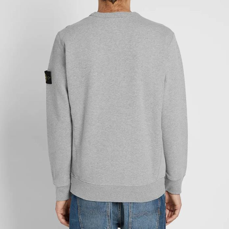 STONE ISLAND Garment Dyed Compass Patch Crewneck Sweatshirt Grey Mens 711562720-V0M64 圖 4