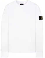 Stone Island Garment Dyed Crew Sweat White Sweatshirt Classic Compass Patch. 741563051-V0001 Stone Island Garment Dyed Crew Sweat White Sweatshirt Classic Compass Patch. 741563051-V0001