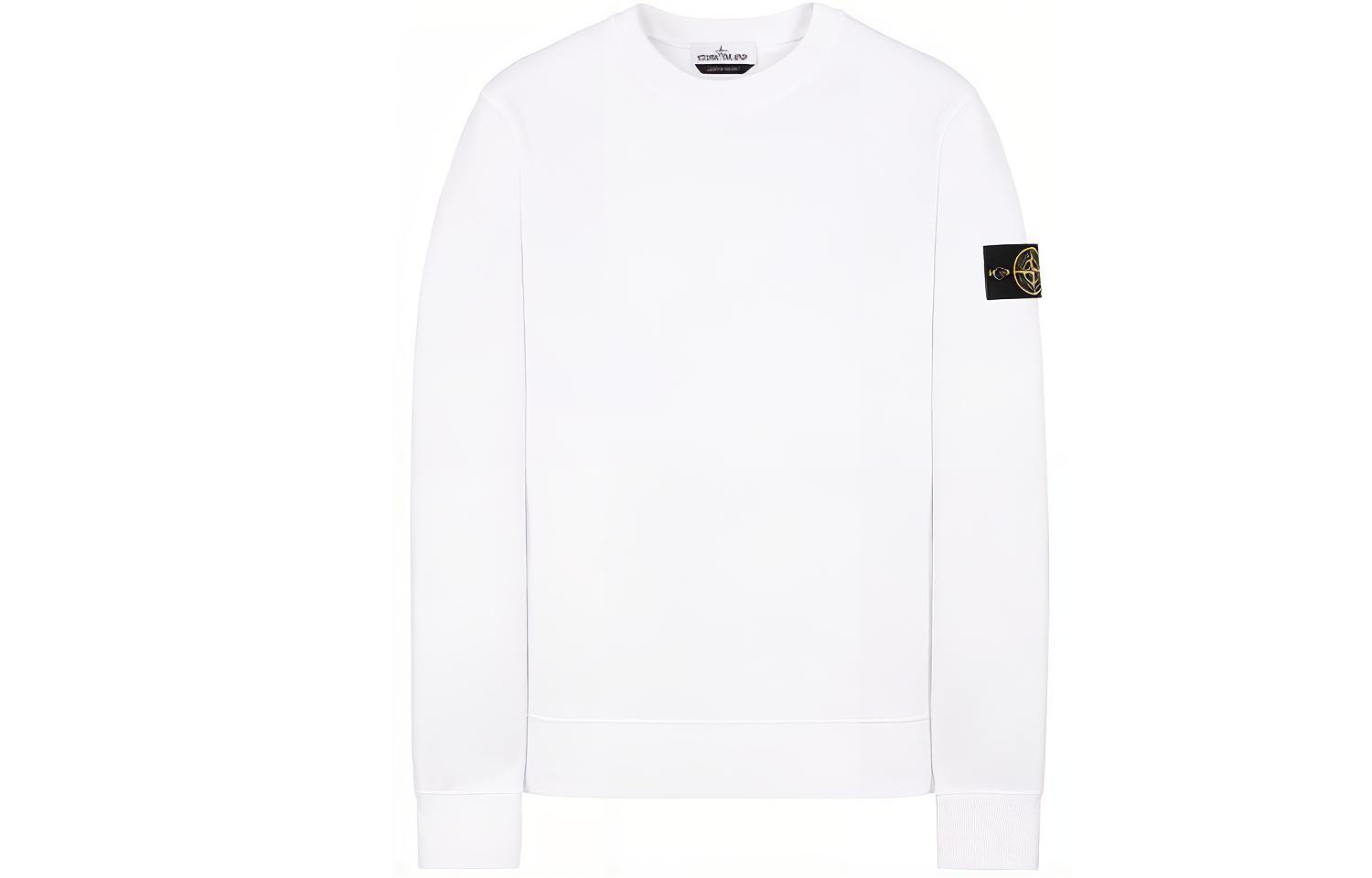 Stone Island Garment Dyed Crew Sweat White  Sweatshirt Classic Compass Patch. 741563051-V0001 圖 2