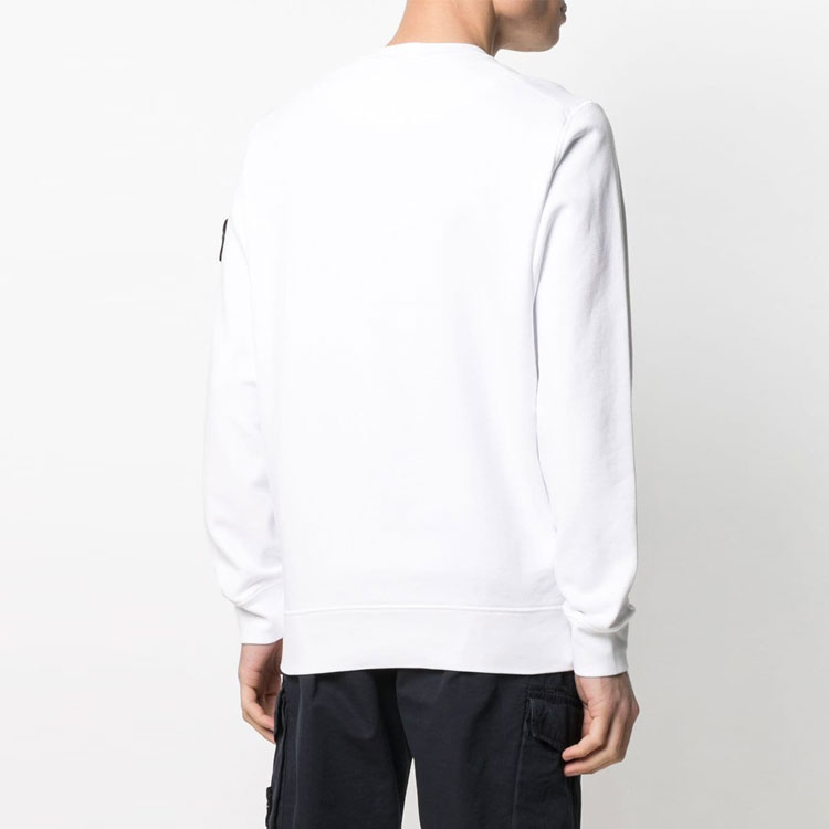 Stone Island Garment Dyed Crew Sweat White  Sweatshirt Classic Compass Patch. 741563051-V0001 圖 5