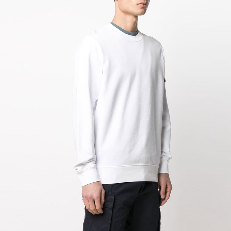 Stone Island Garment Dyed Crew Sweat White  Sweatshirt Classic Compass Patch. 741563051-V0001 圖 6