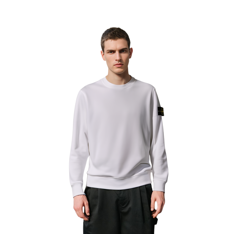 Stone Island Garment Dyed Crew Sweat White  Sweatshirt Classic Compass Patch. 741563051-V0001 圖 7