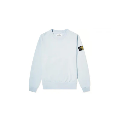 Stone Island Garment Dyed Crewneck Patch Sweatshirt Light Blue 721563051-V0041