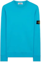 STONE ISLAND Garment Dyed Crewneck Sweatshirt Compass Patch Turquoise Menswear. 741563051-V0042 STONE ISLAND Garment Dyed Crewneck Sweatshirt Compass Patch Turquoise Menswear. 741563051-V0042
