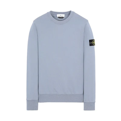 STONE ISLAND Garment Dyed Crewneck Sweatshirt Compass Patch Pink Blue Menswear 741563051-V0046