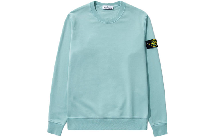 Stone Island Garment Dyed Crewneck Sweatshirt Compass Patch Blue Pullover 761563051-V0044