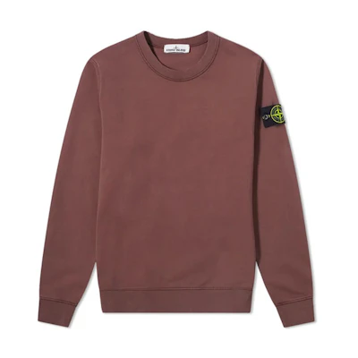 Stone Island Garment Dyed Crewneck Sweatshirt Compass Patch - Dark Red 741563051-V0011