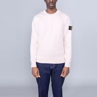 Shop Stone Island Garment Dyed Crewneck Sweatshirt Compass Patch Pink Menswear. 741563051-V0082