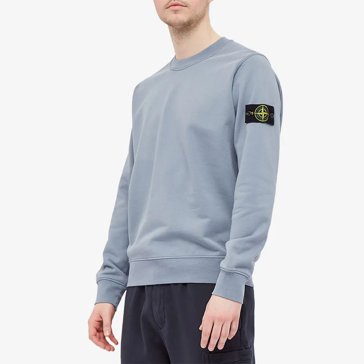 STONE ISLAND Garment Dyed Crewneck Sweatshirt Compass Patch Pink Blue Menswear 741563051-V0046 圖 4