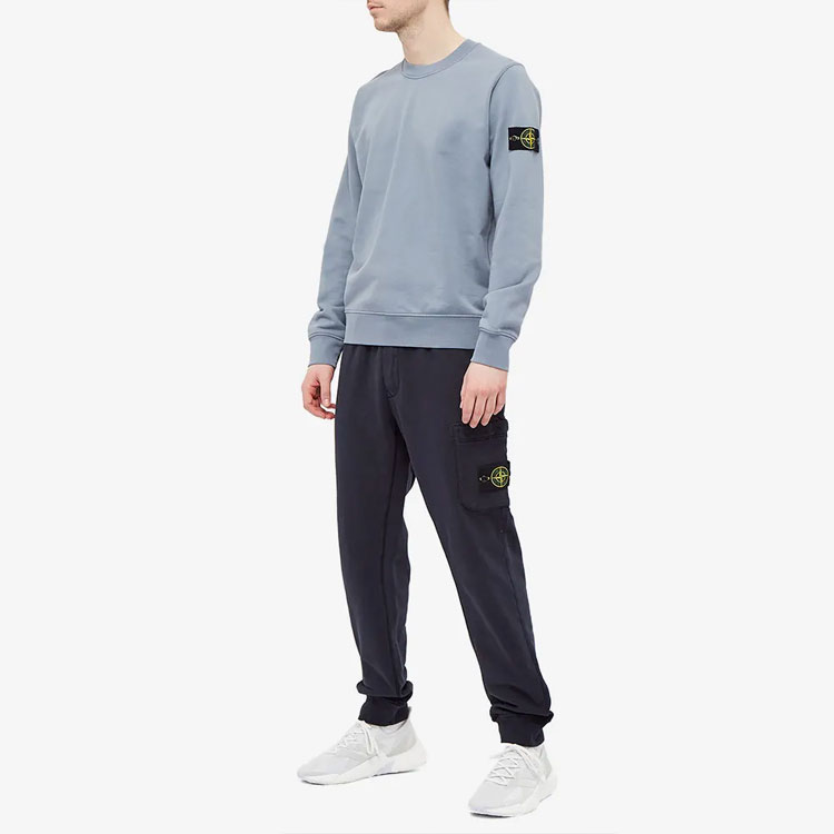 STONE ISLAND Garment Dyed Crewneck Sweatshirt Compass Patch Pink Blue Menswear 741563051-V0046 圖 6