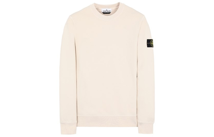 Stone Island Garment Dyed Crewneck Sweatshirt Ivory Compass Patch 741563051-V0093