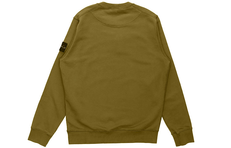 STONE ISLAND Garment Dyed Olive Green Crewneck Sweatshirt with Compass Patch. 741563051-V0058 圖 3