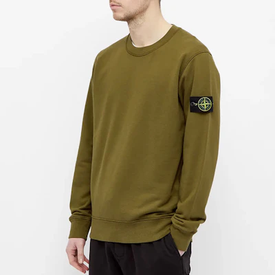 STONE ISLAND Garment Dyed Olive Green Crewneck Sweatshirt with Compass Patch. 741563051-V0058 Shop STONE ISLAND Garment Dyed Olive Green Crewneck Sweatshirt with Compass Patch. 741563051-V0058