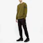 Details for STONE ISLAND Garment Dyed Olive Green Crewneck Sweatshirt with Compass Patch. 741563051-V0058