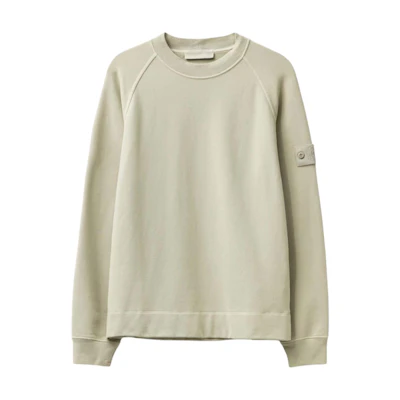 Stone Island Ghost FW24 Organic Cotton Crewneck Beige Sweater Men 8115629F7-V0090