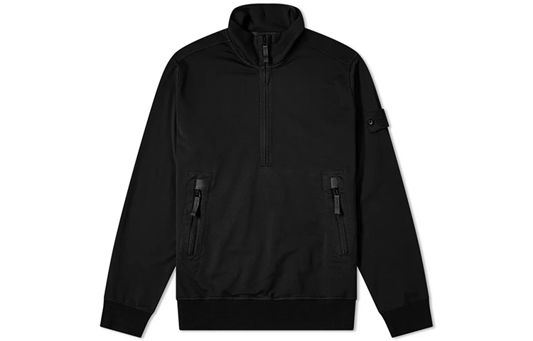 Stone Island Ghost Half-Zip Pullover Sweatshirt Black - 7415654F3-V0029