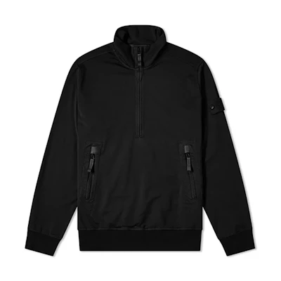 Stone Island Ghost Half-Zip Pullover Sweatshirt Black - 7415654F3-V0029
