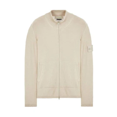 Stone Island Ghost Piece Full Zip Knit Beige Jacket Long Sleeve Casual Wear 8015541FA-V0090