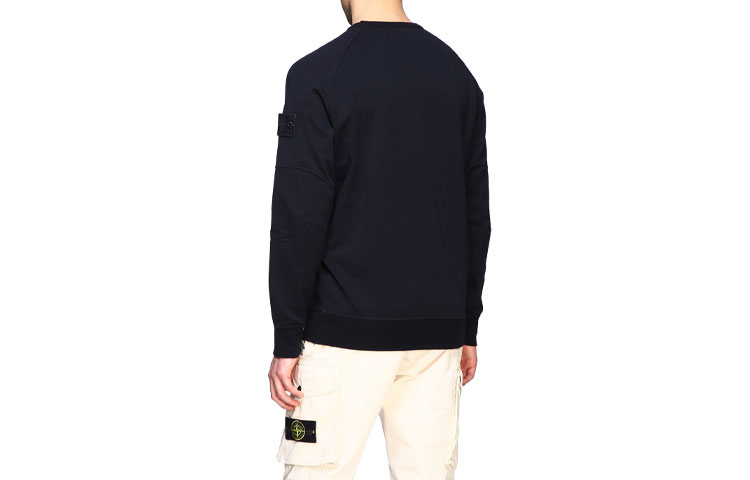 Stone Island Ghost Pieces  Navy Blue Crewneck Sweatshirt Black Logo Patch. 7215637F3-V0020 圖 3