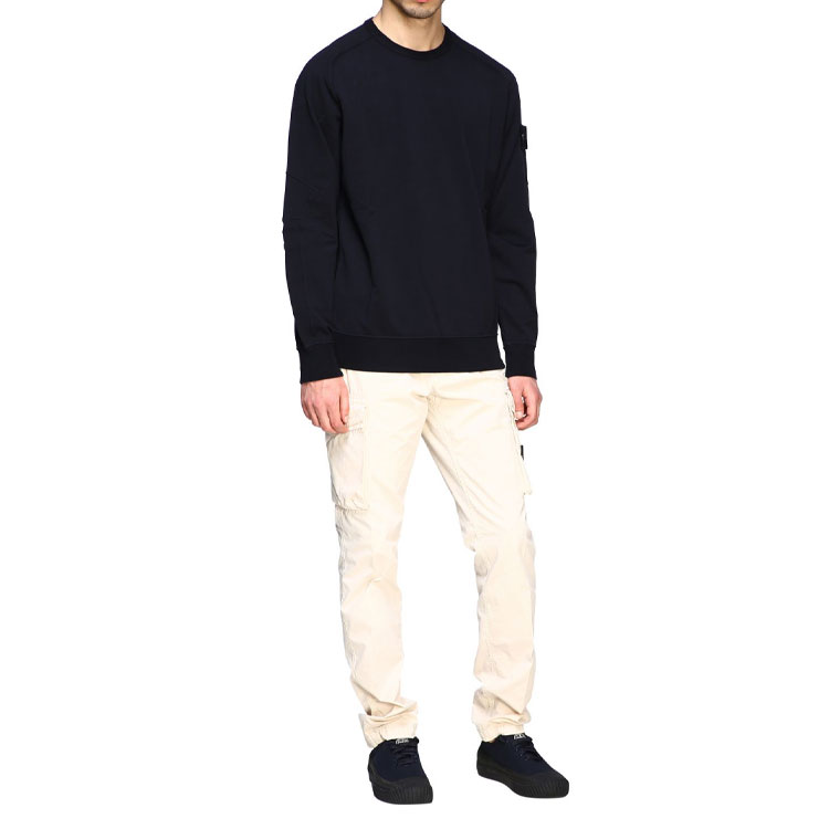 Stone Island Ghost Pieces  Navy Blue Crewneck Sweatshirt Black Logo Patch. 7215637F3-V0020 圖 5