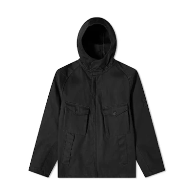 Stone Island Ghost Pieces Black Compass Patch Hooded Jacket Men - Black 7315441F1-V0029